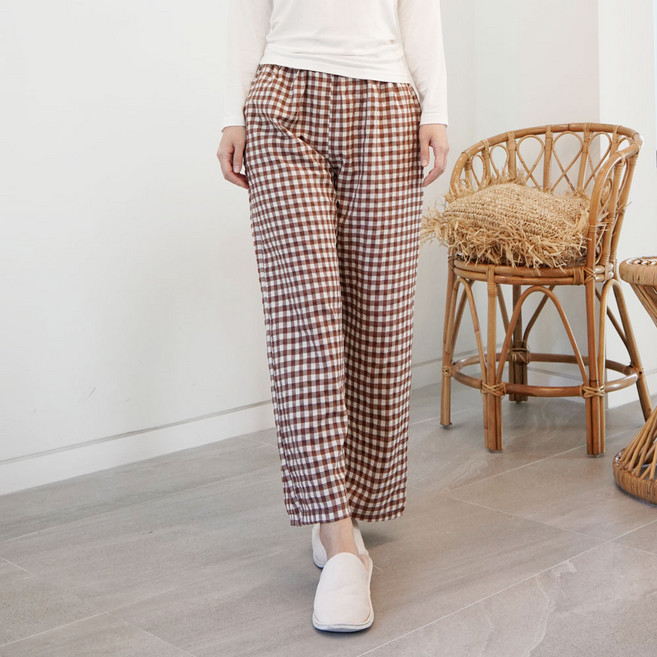 테라우드 여성용 면 9부 주머니바지