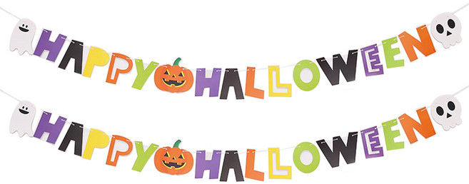 조이파티 해피할로윈 레터 가랜드, 혼합색상, 2개