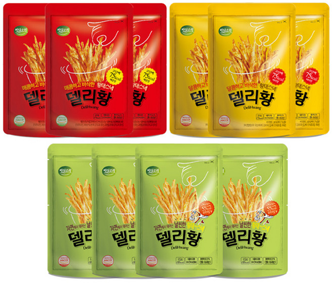 바다소리 델리황 오리지널 15g x 4p + 매운맛 20g x 3p + 버터맛 20g x 3p, 1세트