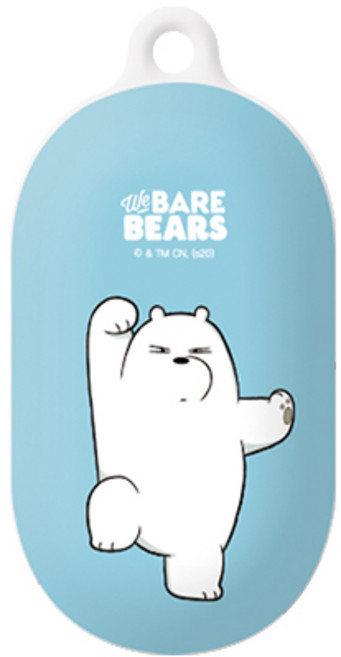 위베어베어스 위티 갤럭시버즈 하드 젤리 케이스, 아이스베어 블루