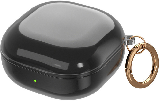 구디푸디 갤럭시 버즈 라이브 /버즈2 투명 키링 케이스, 클린 블랙