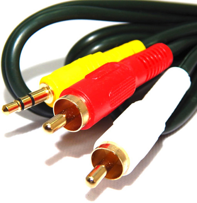 해밀전자 3.5ST to 2RCA 음향 케이블 1.5m, 혼합색상, 1개