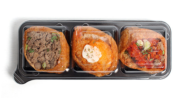 직사각 3칸 일회용 반찬 나눔용기, 1개입, 100개