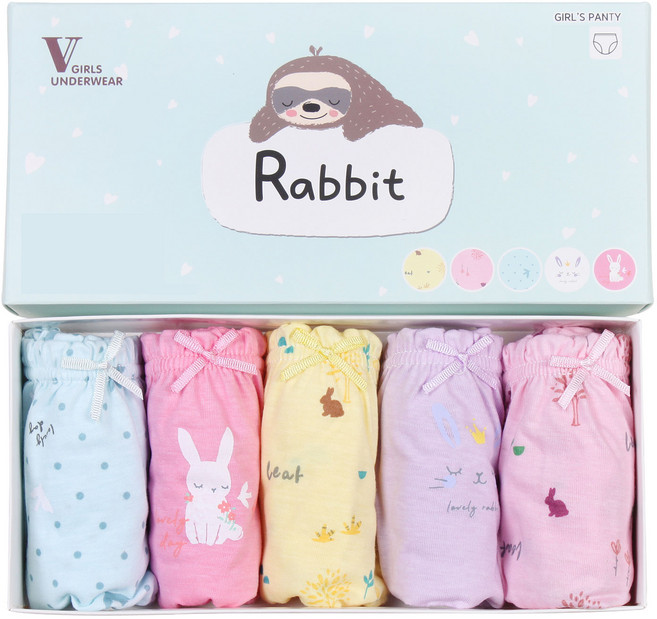 여아용 래빗 삼각팬티 5p