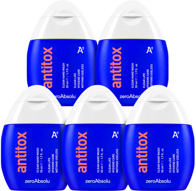 안티톡스 클린 핸드워시, 50ml, 5개