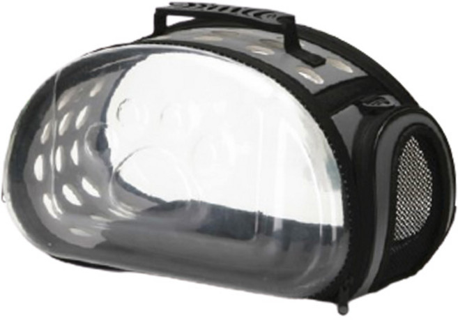 GUNU 반려동물 투명 핸들 이동가방, 그레이, 1개