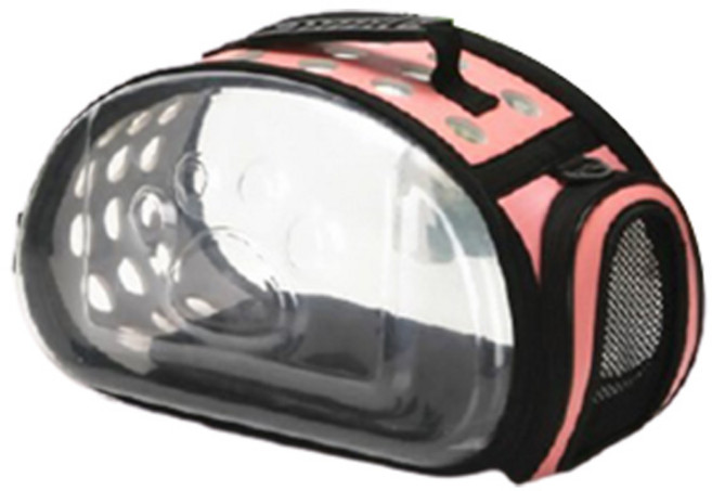 GUNU 반려동물 투명 핸들 이동가방, 핑크, 1개