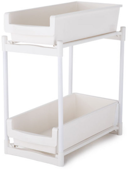 플라팜 슬라이딩 싱크인 수납 정리대 2단, 아이보리, 1개