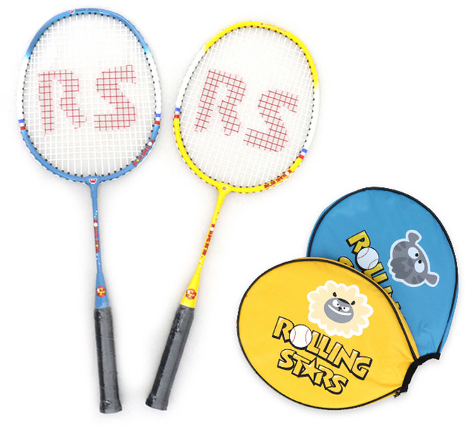VESTA 롤링스타즈 키즈 배드민턴 라켓 S 2p + 헤드커버 케이스, 1세트