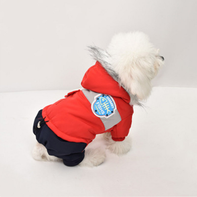 더플로우 겨울산책이 즐거워지는 강아지 캐쥬얼 다운자켓, 레드, 1개