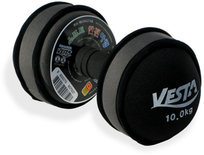 VESTA 소프트 안전 아령, 혼합색상, 10kg, 1개