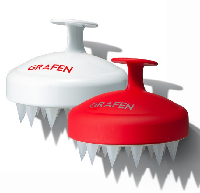 GRAFEN Edge Finger洗頭按摩刷 2入組, 白色, 紅色, 1個