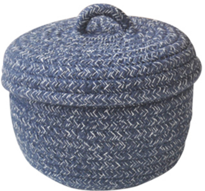 더플로우컴퍼니 귀여운 도토리 뚜껑 패브릭 바구니, 멜란지블루, 1개