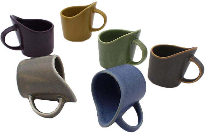 핸드메이드 도자기 무광 종이컵 홀더 6종 세트, 혼합색상, 1개