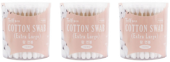 툴리프 엑스트라 라지 왕면봉, 110개입, 3개