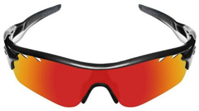 MYROK EyeNiz Oakley Radarlock Path 太陽眼鏡 一般相容替換鏡片, 火焰紅, 1個