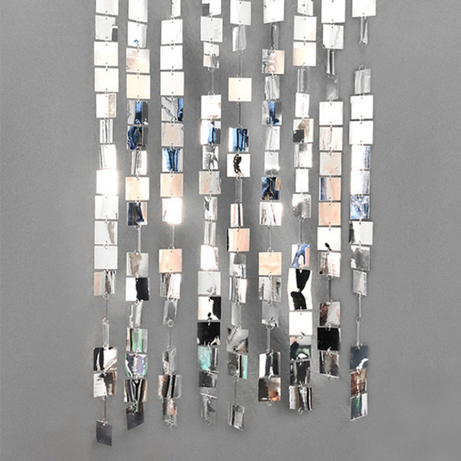 마켓감성 트윈클미러 파티커튼 10p, 스퀘어 실버