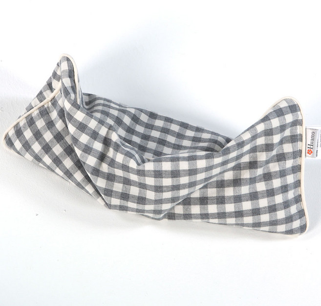 화모 유아용 클래식체크 일체형 숯좁쌀 베개, 그레이, 1개