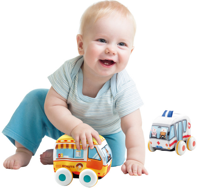 롤리폴리 소프트 헝겊 풀백 자동차 엠블런스 도넛카 2종 세트 huanhe0240, 혼합색상, 1개