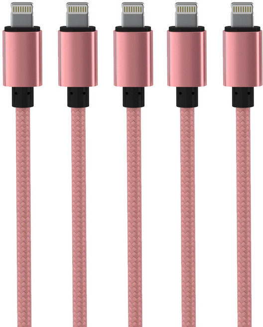 요이치 팔레트 애플8핀 고속충전 케이블 1m, 핑크, 5개