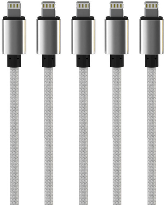 요이치 팔레트 애플8핀 고속충전 케이블 1m, 실버, 5개