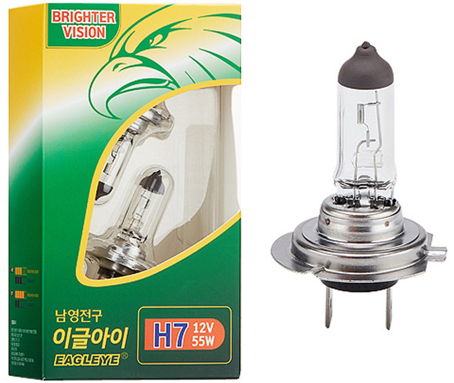 남영전구 이글아이 브라이트비전 E1 순정형 자동차 전조등 H7, 혼합색상, 1개