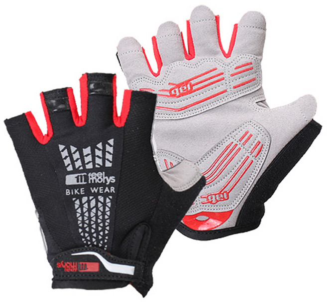 필모리스 자전거 반장갑 라이딩 용품 MG-205, 블랙