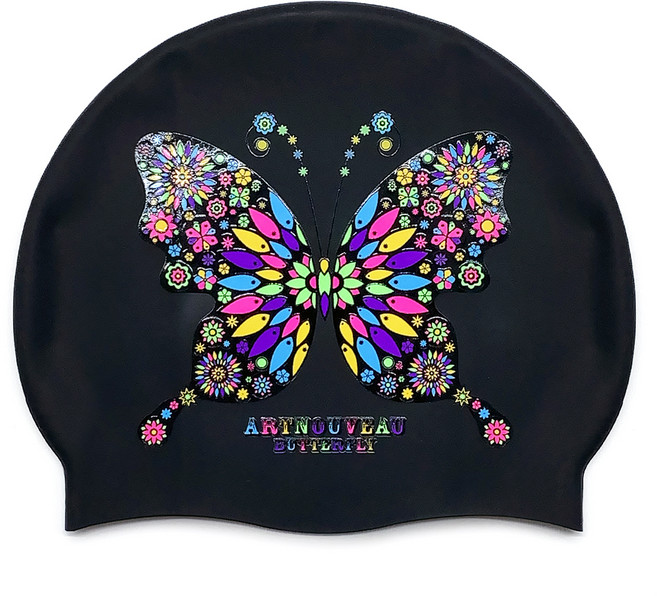 오호라스튜디오 링클 실리콘 수영모자, 블랙, 1개