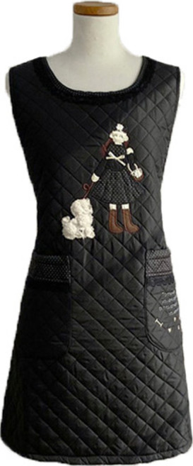 한스갤러리 푸들 조끼 앞치마, 블랙, 1개