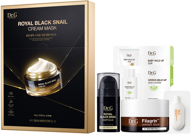 닥터지 로얄 블랙 스네일 크림 마스크 16g x 5p + 닥터지 5종 키트, 1개
