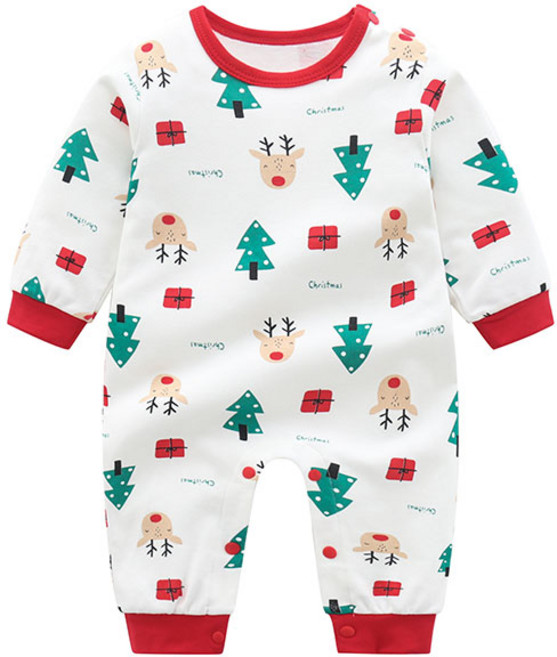 조이멀티 해피 애니멀 신생아 긴팔 우주복