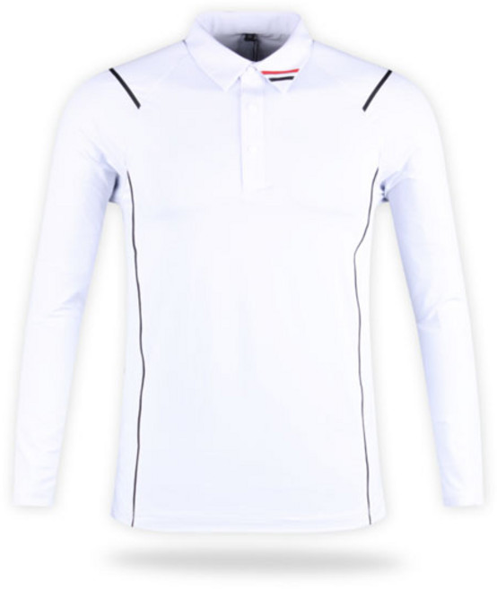 럭스골프 남성용 루센 배색 포인트 긴팔 카라 골프셔츠 BLU20A410