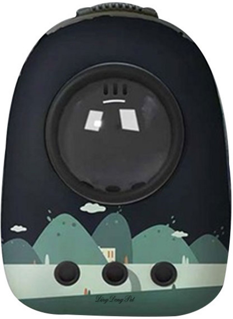 딩동펫 반려동물 우주홀 백팩 이동가방, 일러스트 블랙, 1개