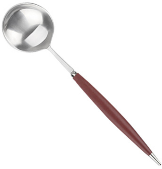 백산 국산 몽블랑 큐티 디저트 스푼 18cm, 레드, 1개