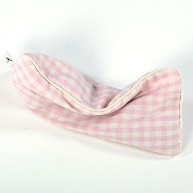 화모 유아용 클래식체크일체형 숯좁쌀베개, 핑크, 1개