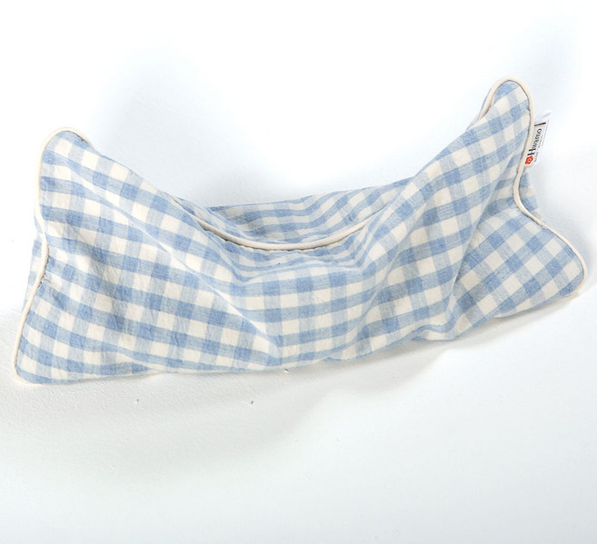 화모 유아용 클래식체크일체형 숯좁쌀베개, 블루, 1개