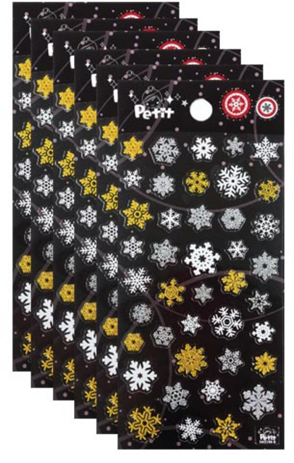 쁘띠팬시 반짝반짝 눈꽃 스티커 DA5190B, 혼합색상, 6개