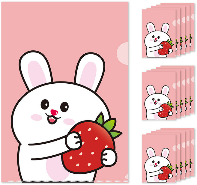 귀여운 디자인 L자홀더파일, 토끼, 16개