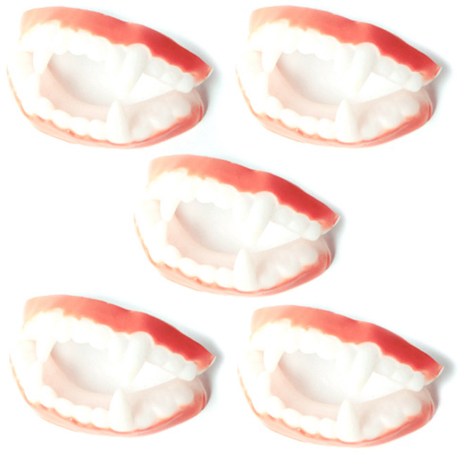 파티해 고급 드라큐라 이빨 고무 분장용품, 혼합색상, 5개