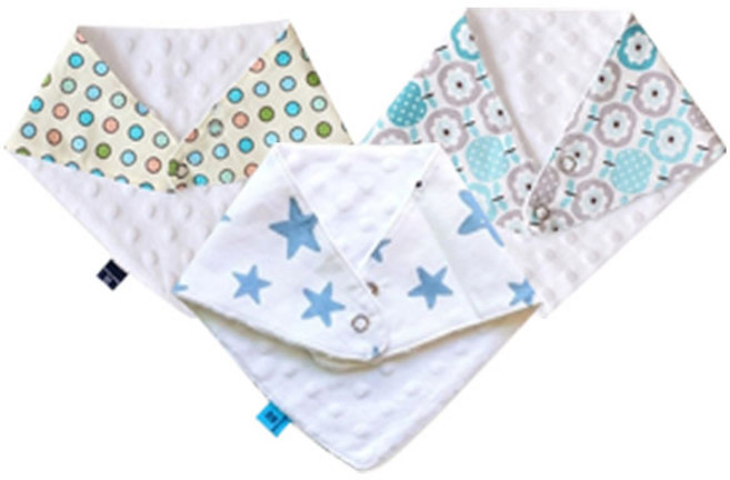 오즈맘 아동용 극세사 삼각 스카프빕 3종 세트