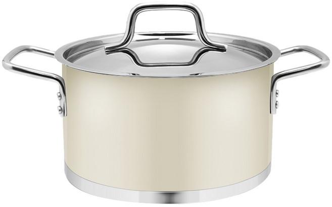 벨라쿠진 인덕션 아티잔 웜 양수 냄비, 24cm, 아이보리, 1개