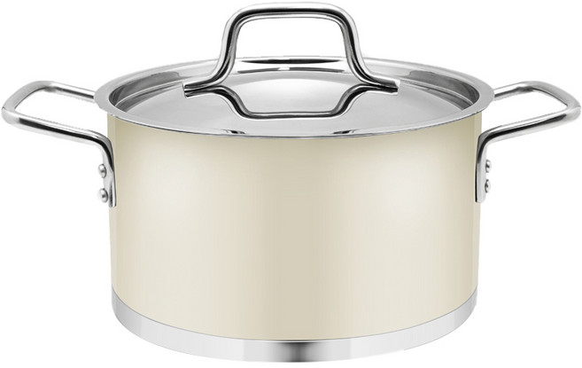 벨라쿠진 인덕션 아티잔 웜 양수 냄비, 20cm, 아이보리, 1개