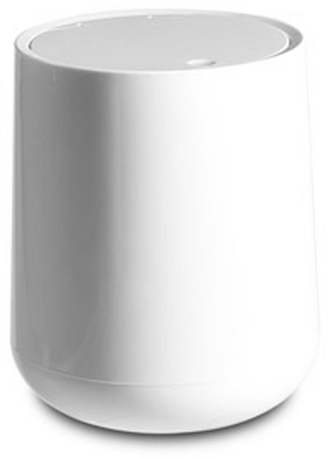 iHome 迷你按壓式圓形垃圾桶 2L, 白色