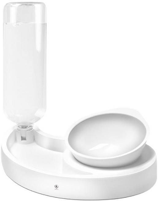 딩동펫 반려동물 커브 각도조절 급수식기 세트, 화이트, 1세트