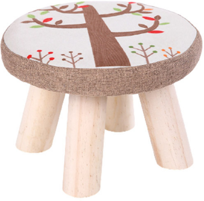 GUNU 미니 4다리 우드 의자 1p, 화이트우드