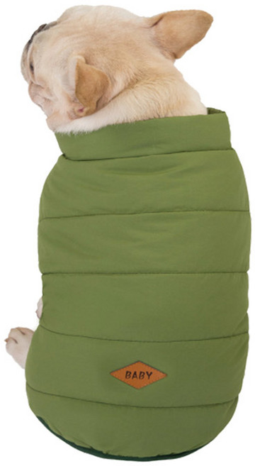 딩동펫 반려동물 베이직 패딩 조끼, 그린, 1개