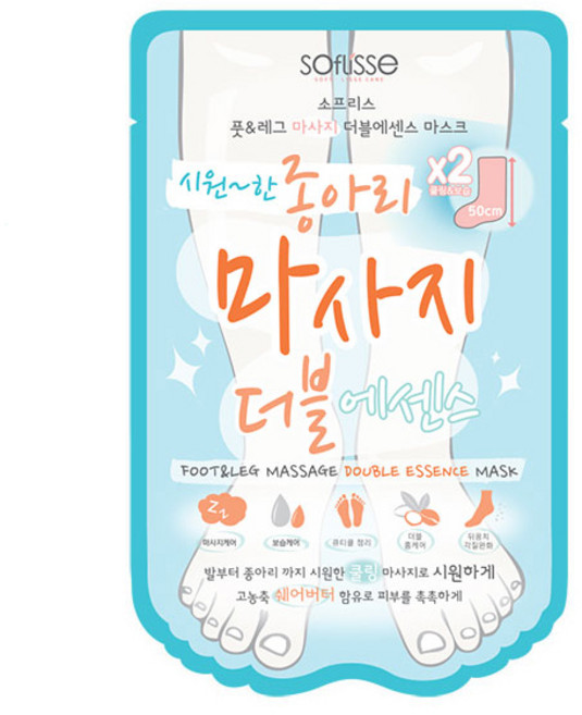 소프리스 풋 레그 더블 에센스 마스크 종아리 쿨링팩, 2매, 1개, 60g
