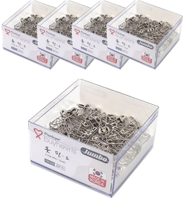 buyhearts 大型銀色別針套組 小 JCPS, 5套, 110入