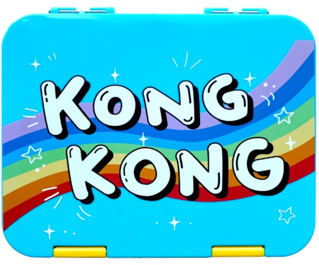 콩콩 그래픽 1단 도시락, 스카이블루, 1개