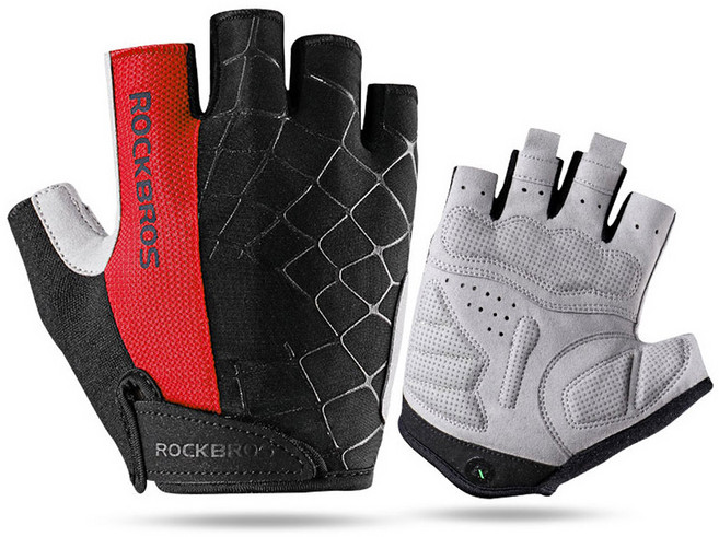 락브로스 스파이더 자전거 반장갑 S109, 레드, 1개